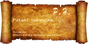 Pataki Harmatka névjegykártya